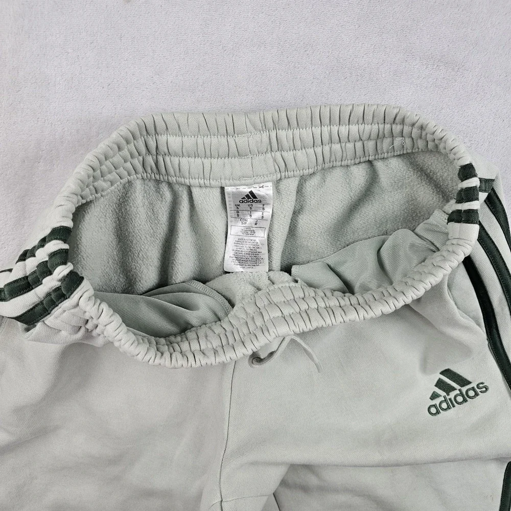 Adidas French Terry Tapered 3-Stripes Pants Mens S HL2271 Light Green Joggers